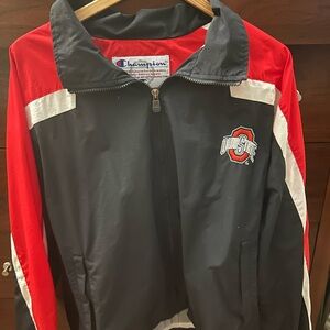 Vintage Champion Black, Red & White Ohio State Windbreaker